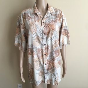 🌸 TOMMY BAHAMA L 100% Silk Hawaii Shirt Pineapple